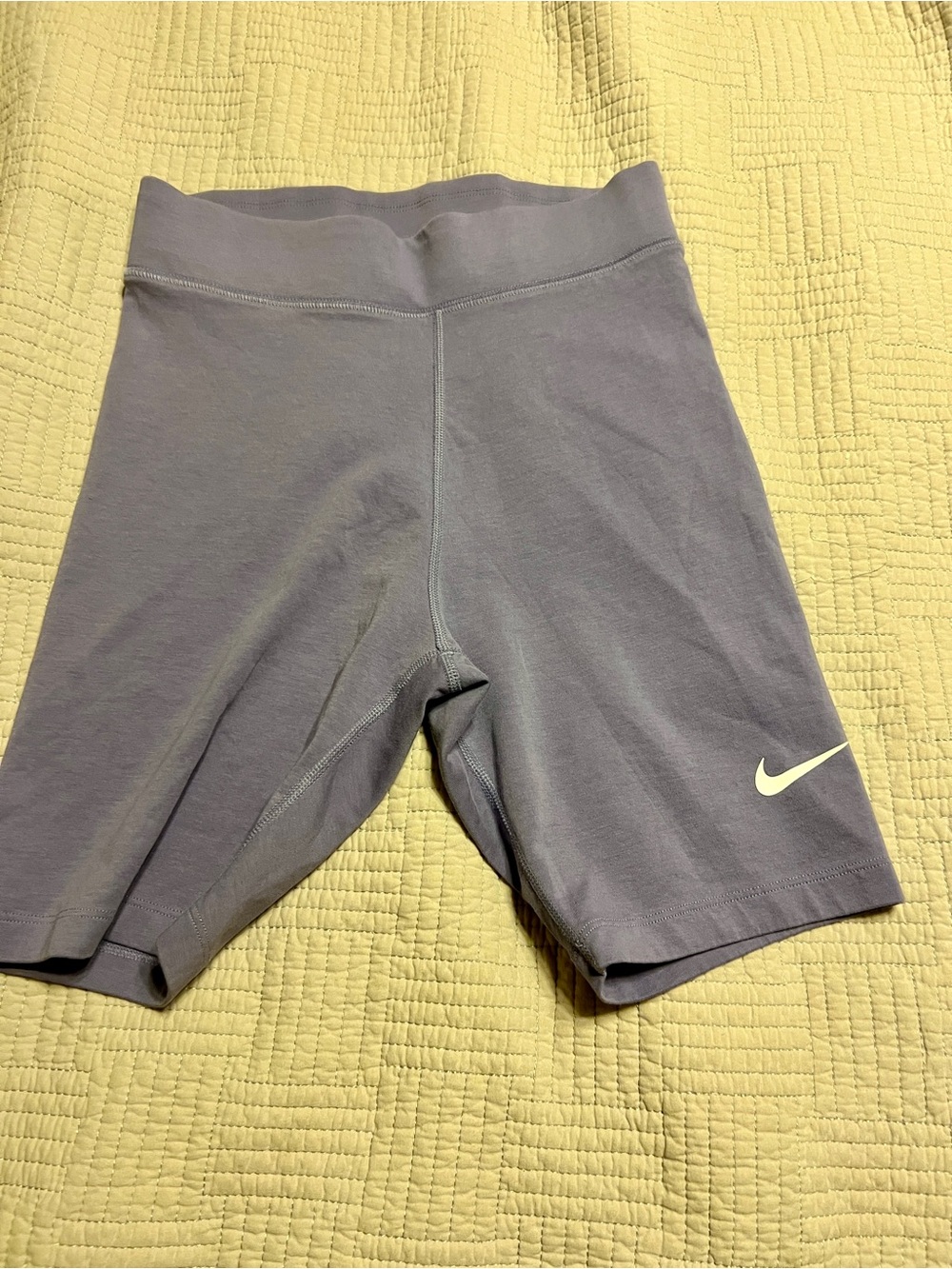 Nike Women's lavender Bike Shorts with White Swoosh